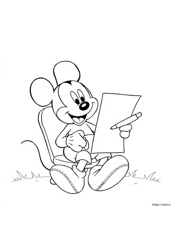 Gambar Mewarnai Kosong Mickey Mouse