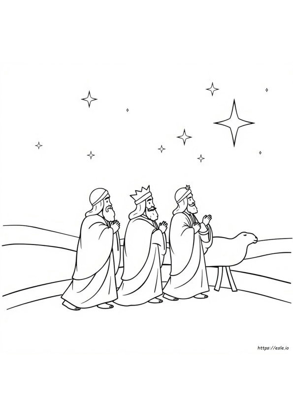 Printable Three Kings Coloring Page
