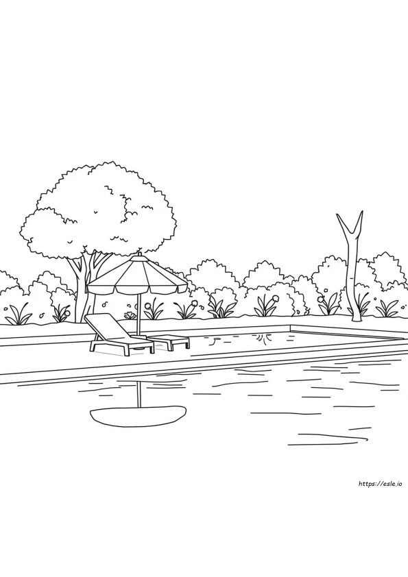 Summer Pool Coloring Pages
