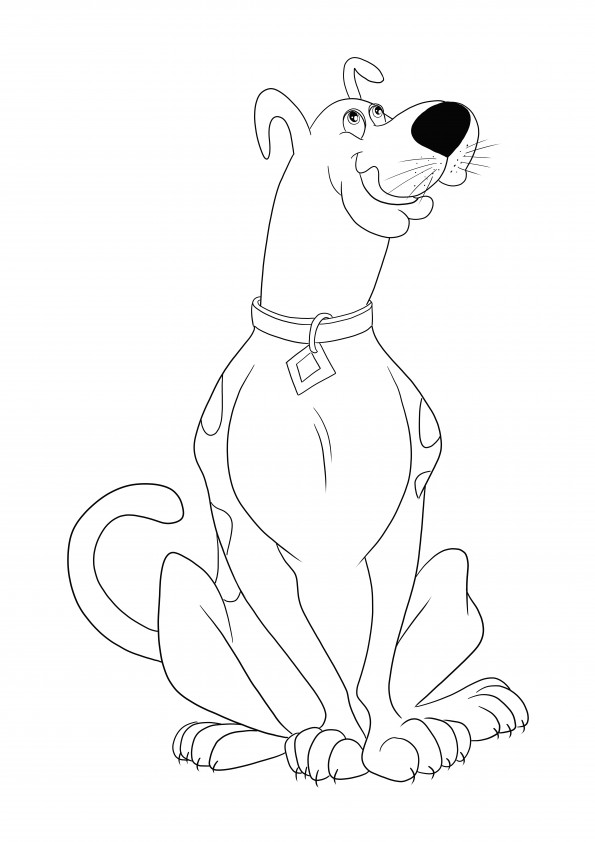 Voici notre célèbre coloriage Scooby Doo impression ou téléchargement gratuit