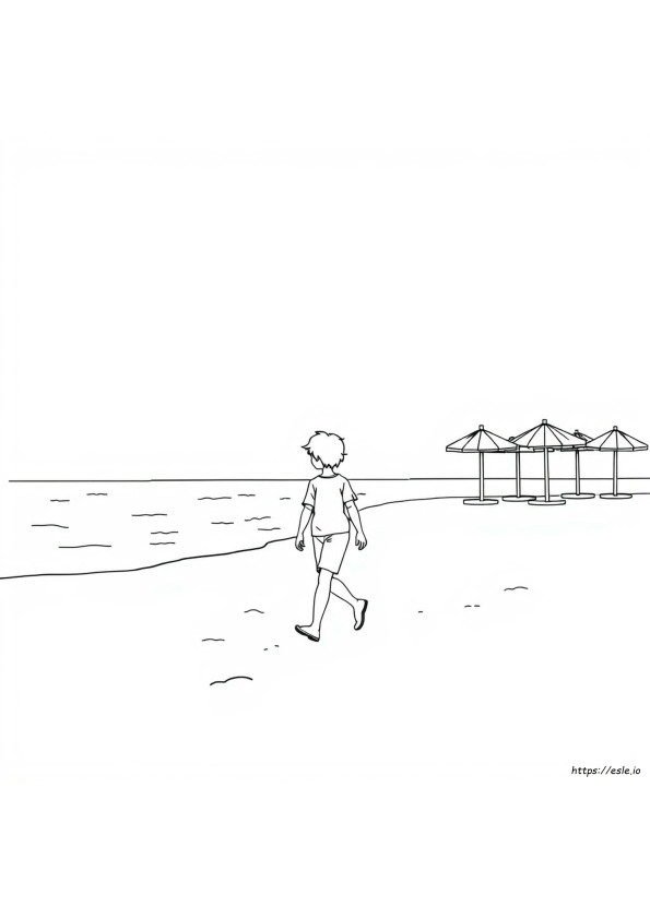 Praia Para Colorir