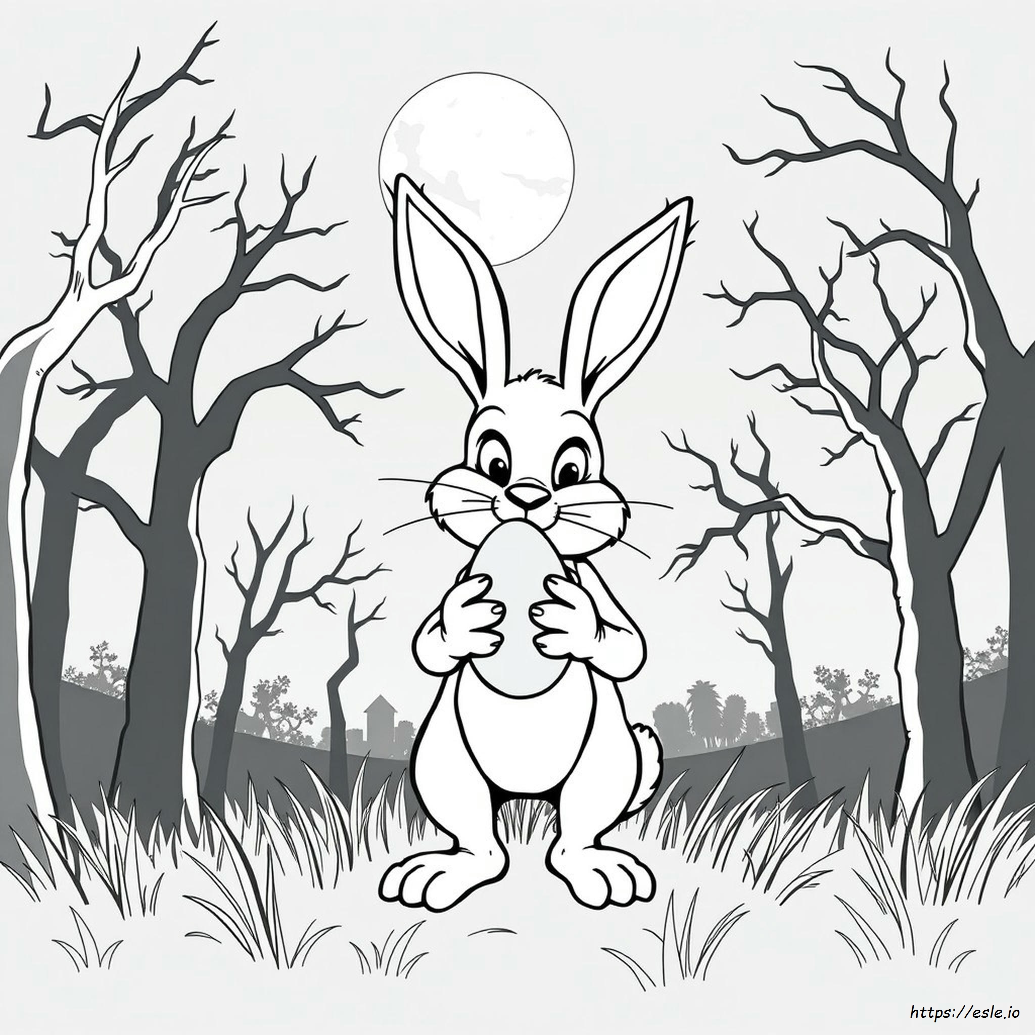 Scary Easter Bunny Coloring Page