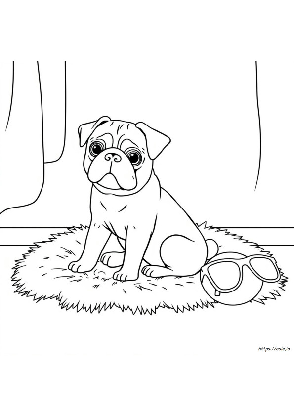 Cute Pug Coloring Pages