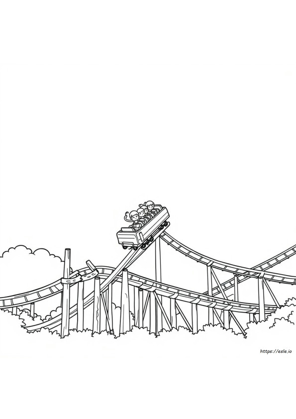 Gambar Mewarnai Roller Coaster