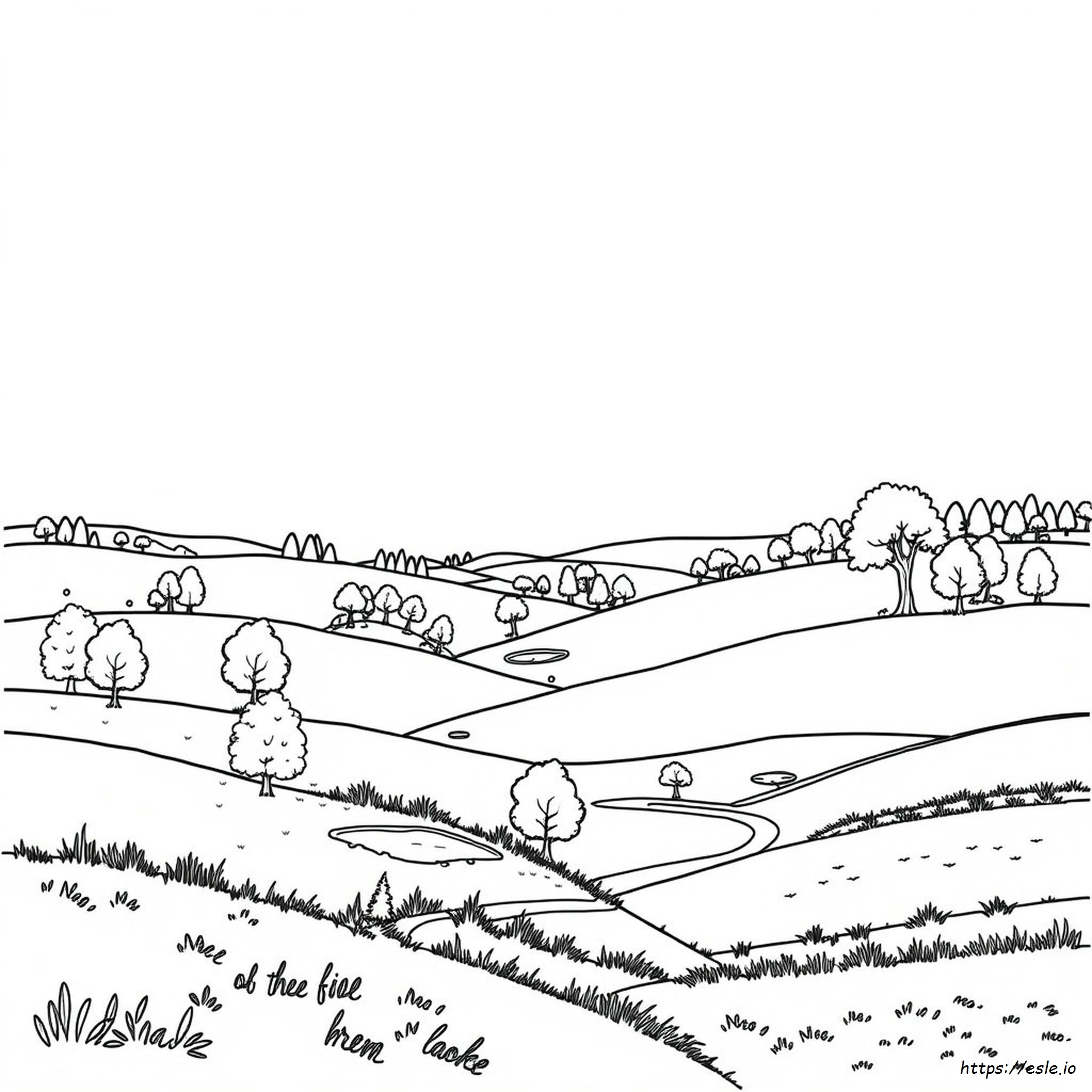 Gambar Mewarnai Pemandangan Detail