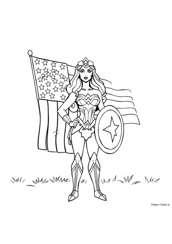 Easy Wonder Woman Coloring Pages