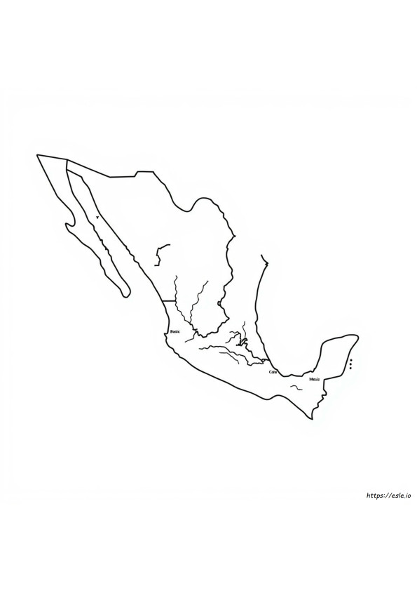 Kaart Van Mexico Kleurplaat