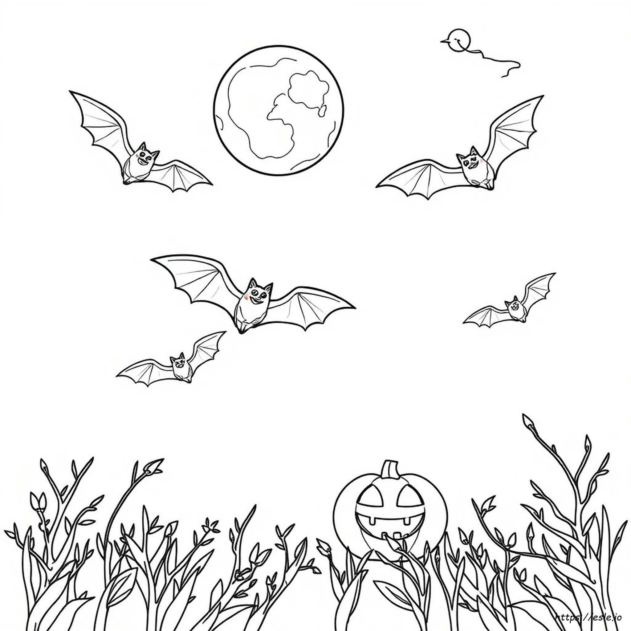Halloween Denevér Színező