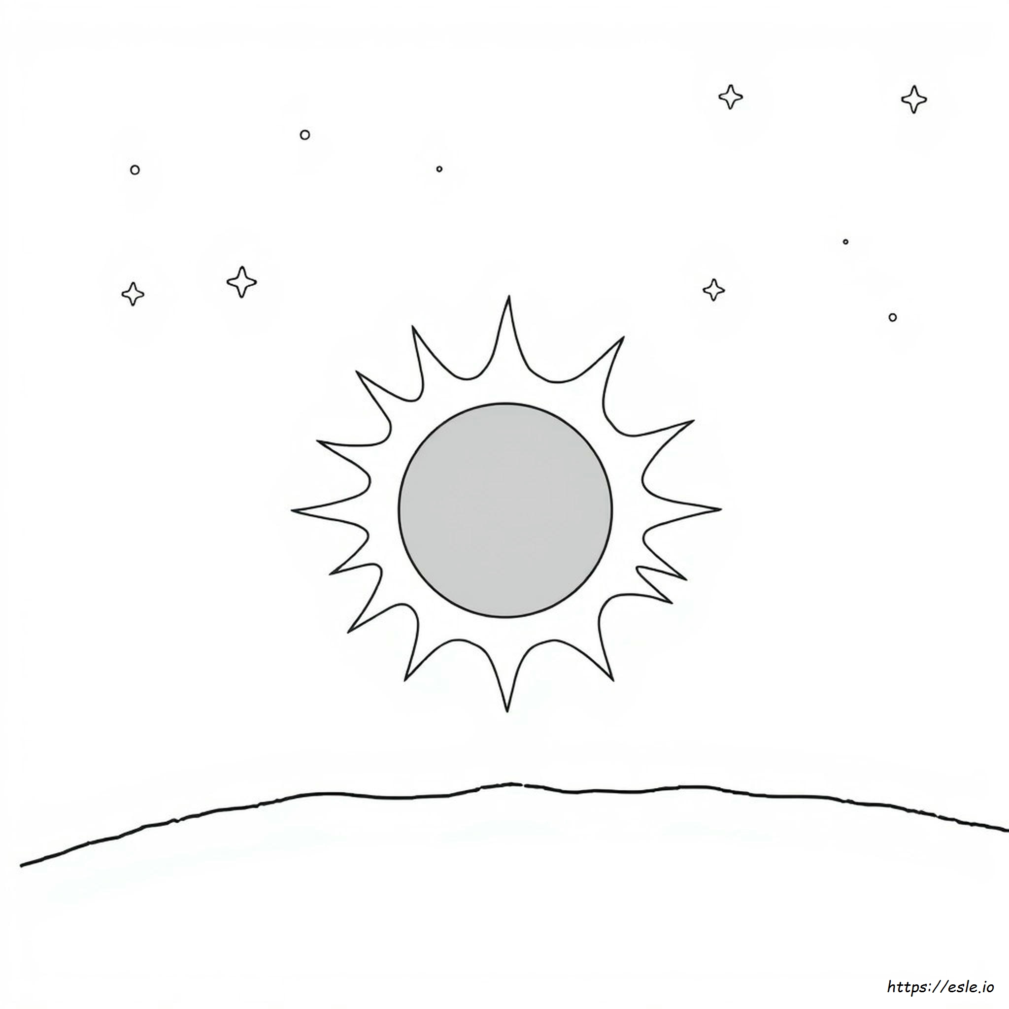 Solar Eclipse Coloring Page For Kids