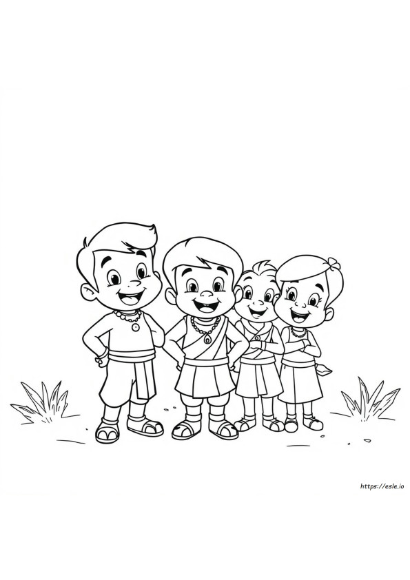 Coloring Chhota Bheem Drawing