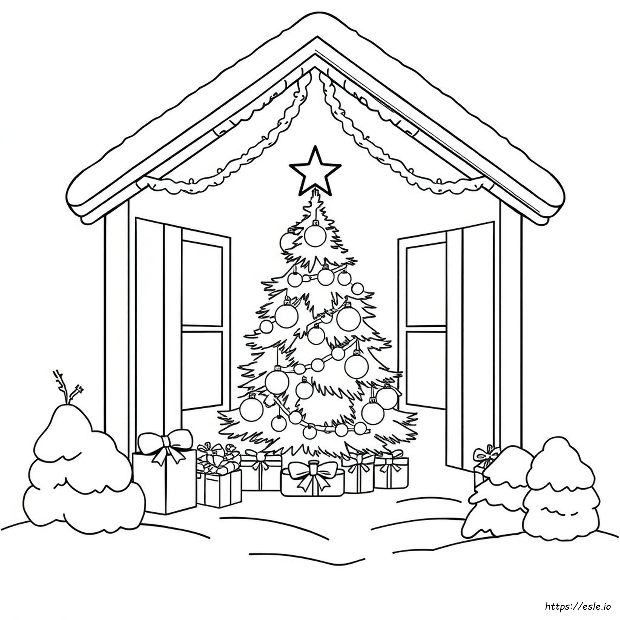 Christmas Card Coloring Template