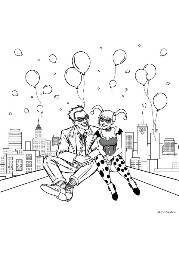 Harley Quinn En De Joker Kleurplaten