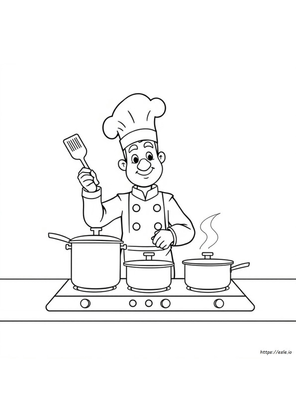 Dibujo De Un Chef Para Colorear