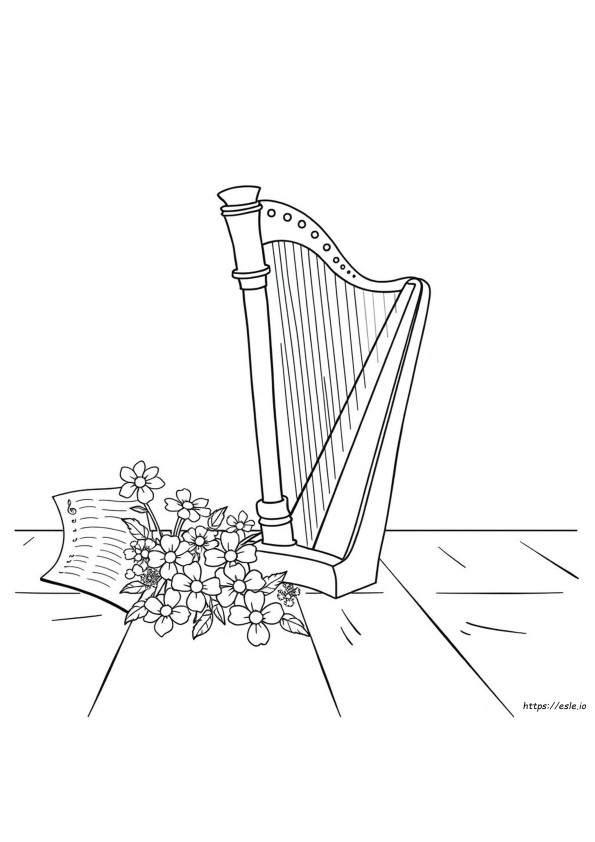 Coloriage Harpe À Imprimer