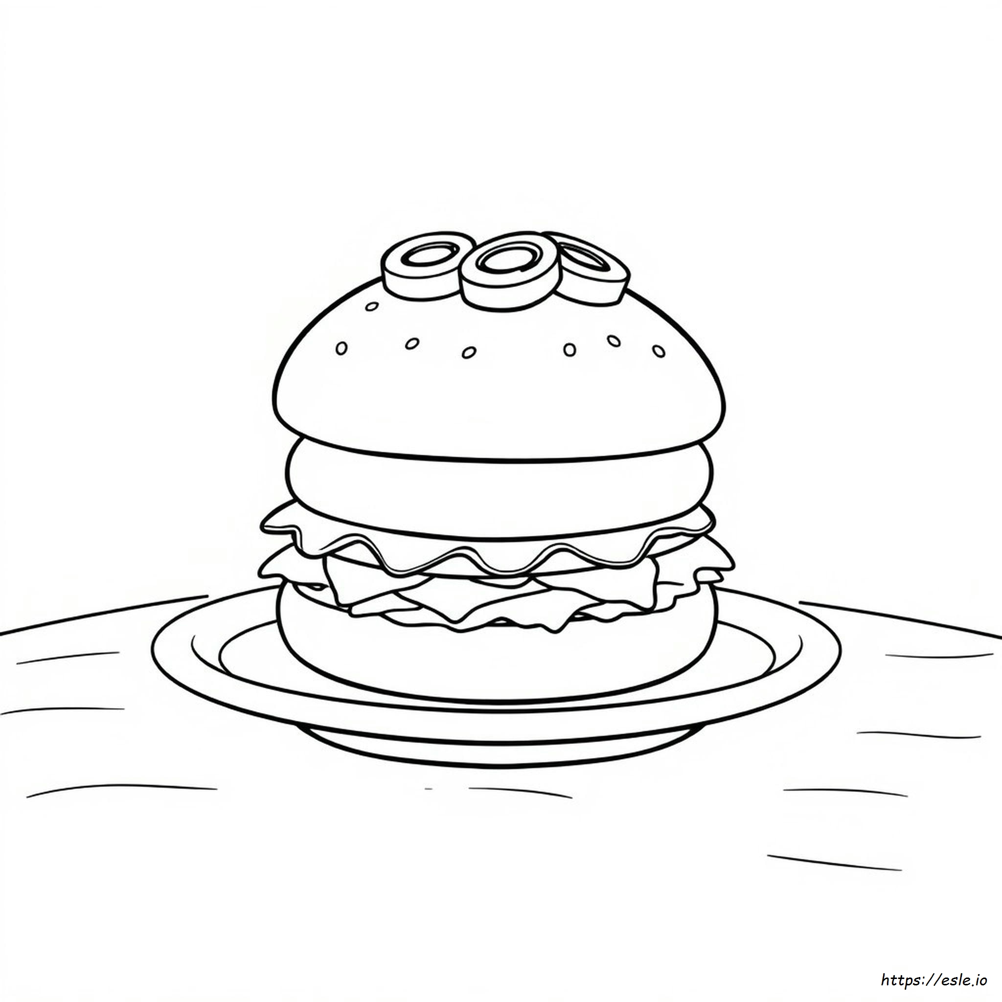 Hamburger Coloring Page Free