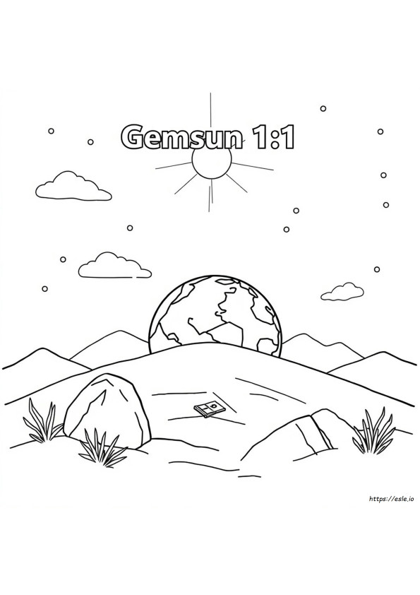 Genesis 1:1 Coloring Page