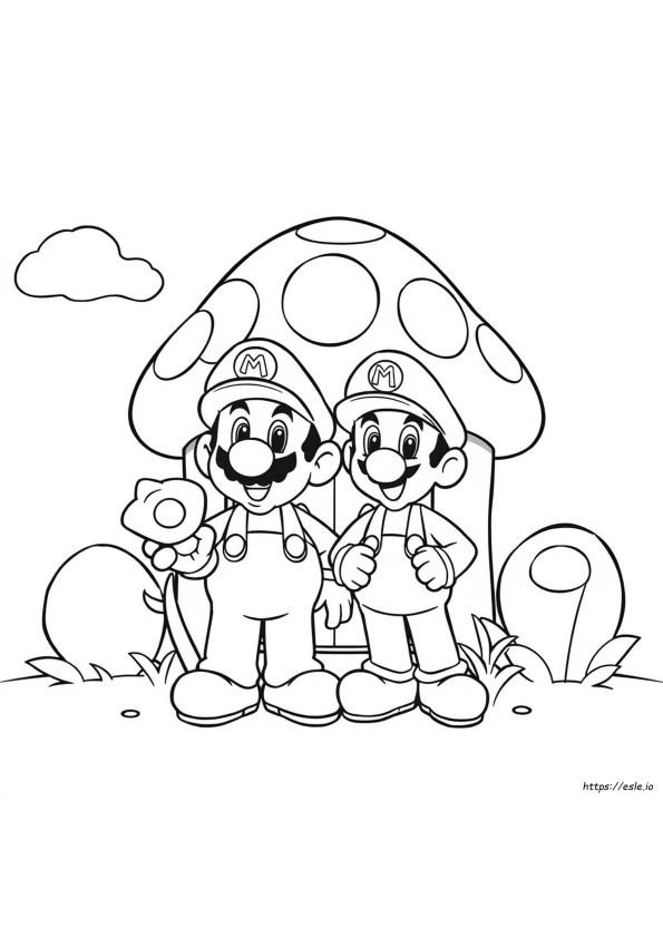 Super Mario Și Luigi De Colorat