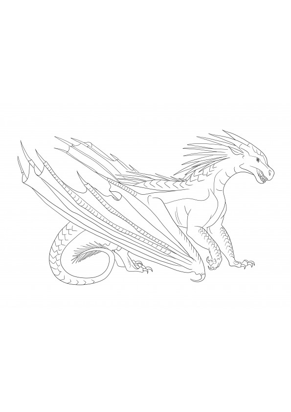 Icewing Dragon from Wings of Fire coloring sheet for free printing