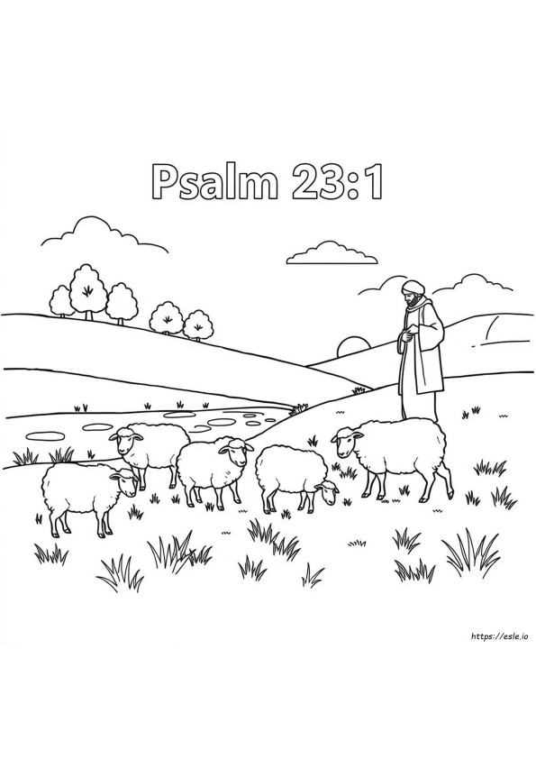 Psalm 23 1 De Colorat