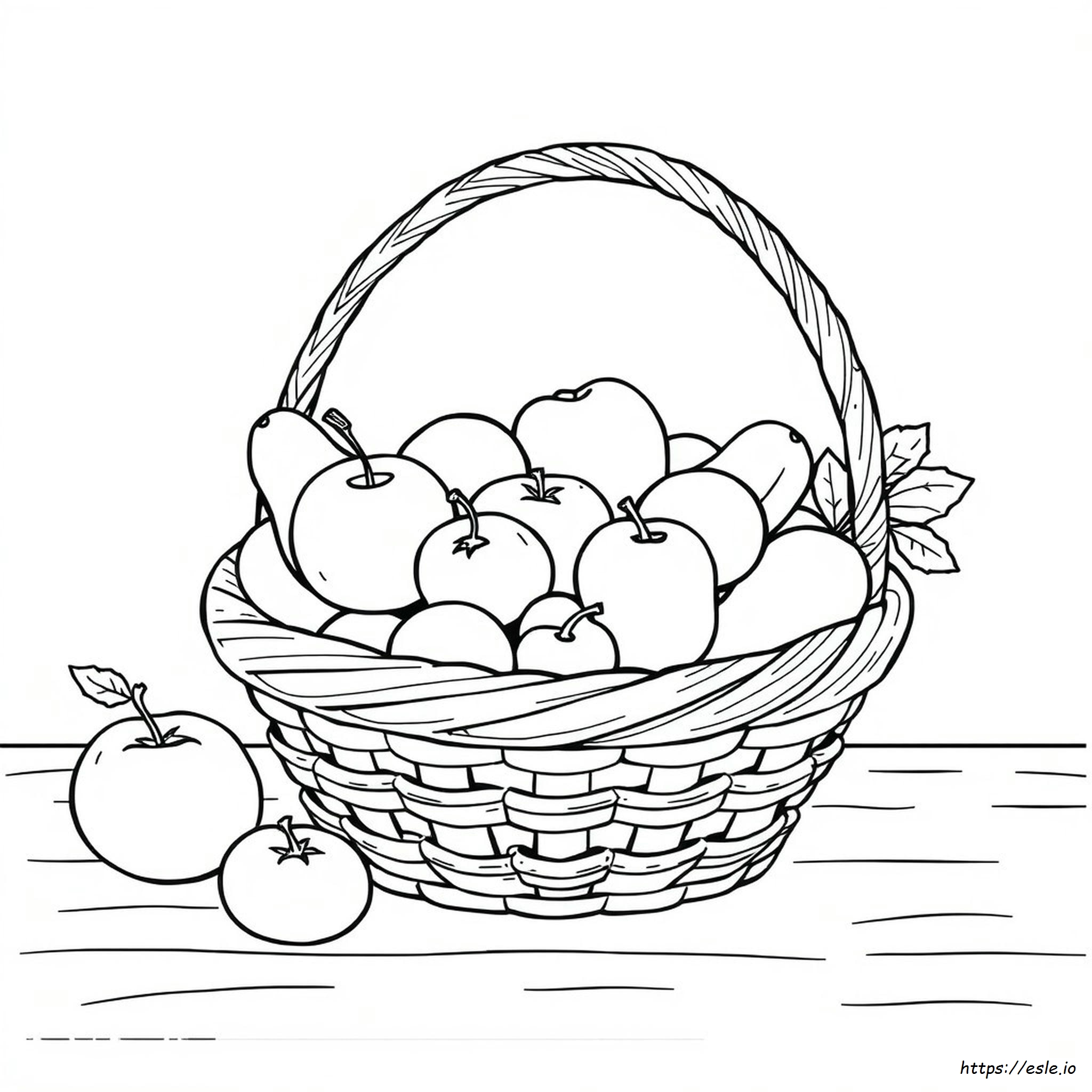 Dibujos De Canasta De Frutas Para Colorear