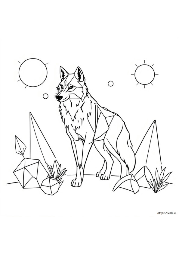 Geometrische Wolf Kleurplaat kleurplaat