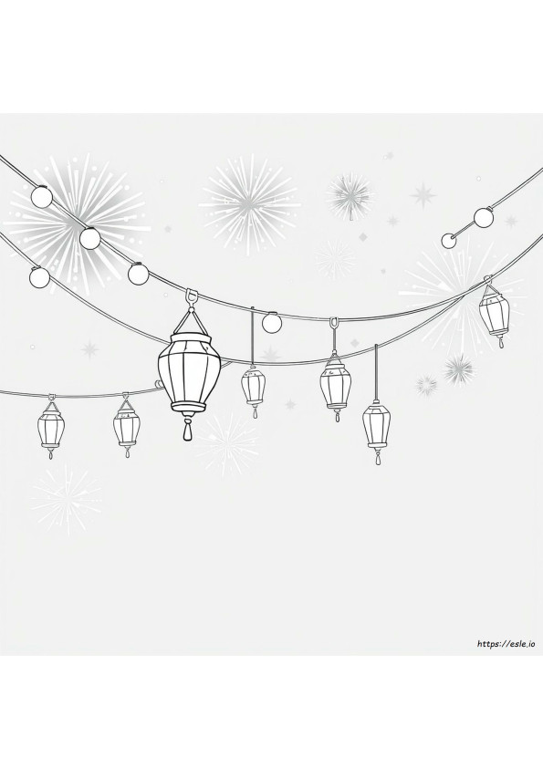 Coloriage Lanterne De Diwali