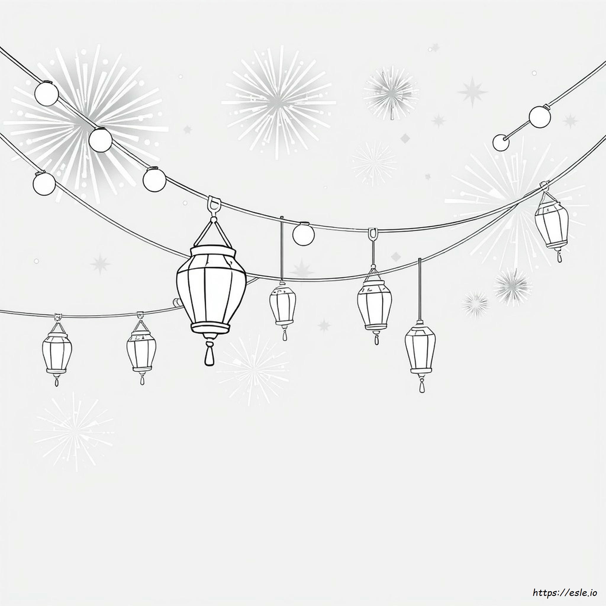 Diwali Lantern Coloring Page