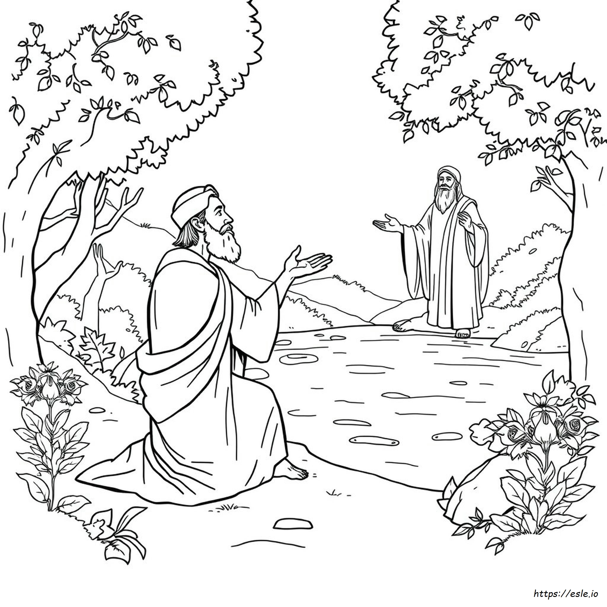 God Heals Naaman Coloring Page