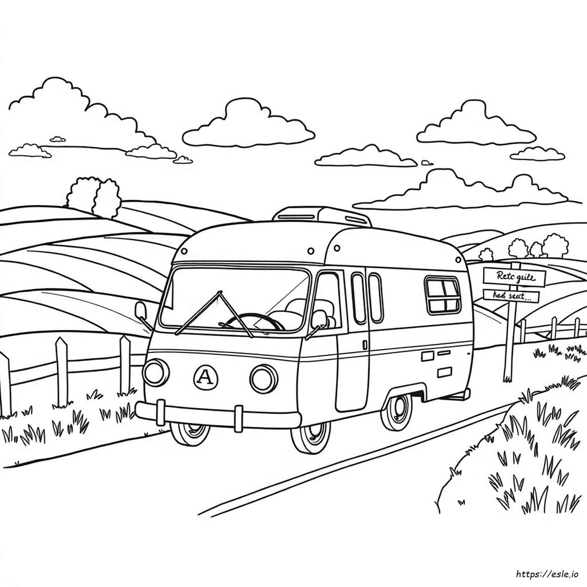 Retro Camper Coloring Pages