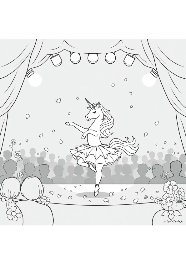 Ballerina Unicorn Coloring Page