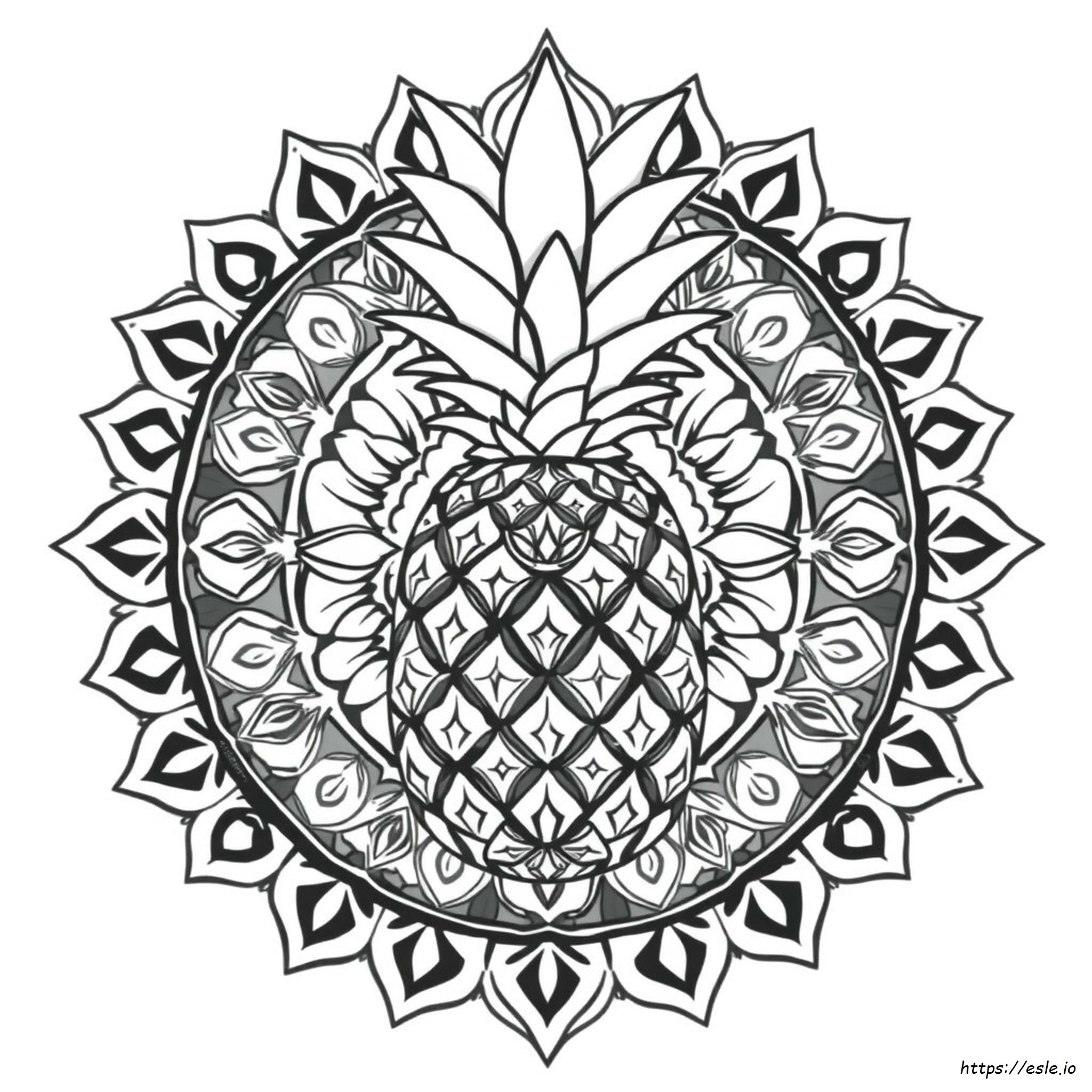Pineapple Mandala Coloring Pages