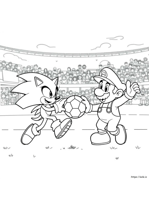 Sonic And Mario Colouring Pages