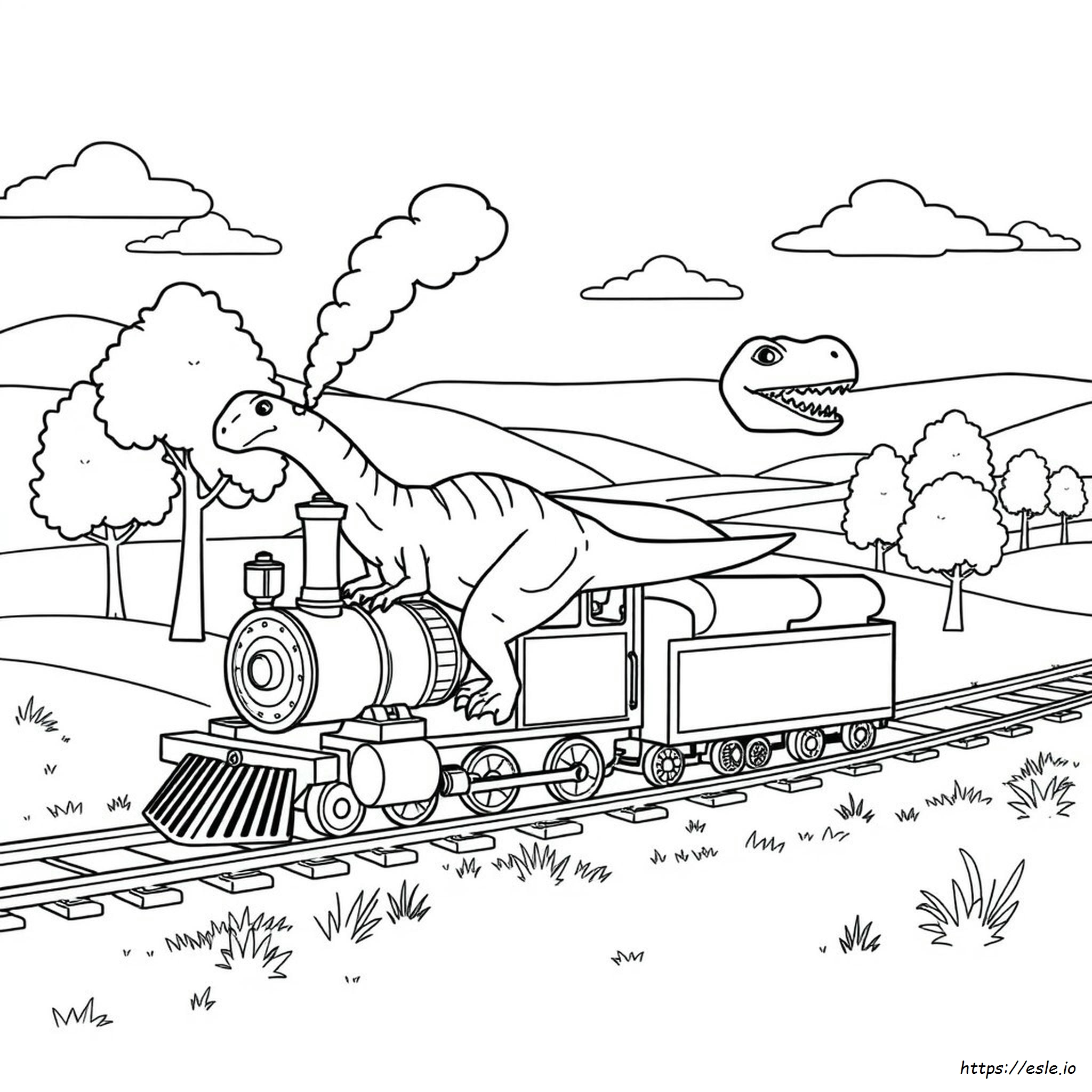 Coloriages Le Petit Train Des Dinosaures