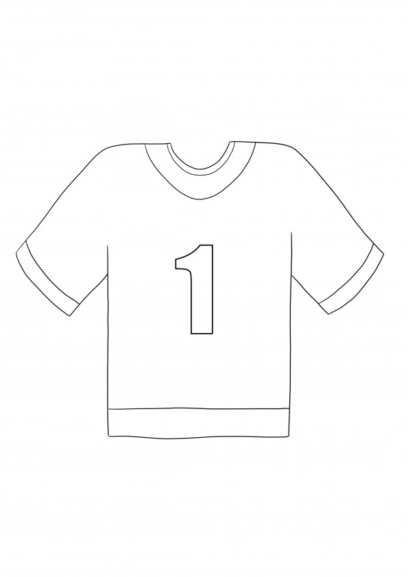 An easy to color Football Jersey image free to download or save for later