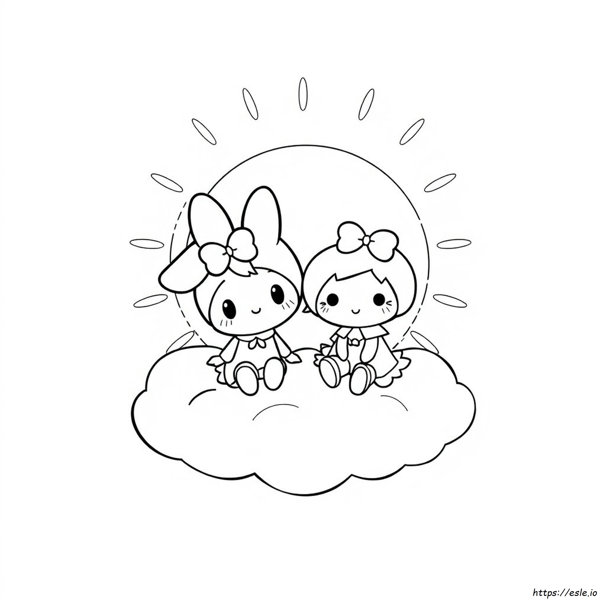 Para Colorear Printable My Melody And Kuromi Coloring Pages