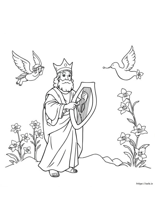 Regele David A Dansat Înaintea Domnului – Planșă De Colorat