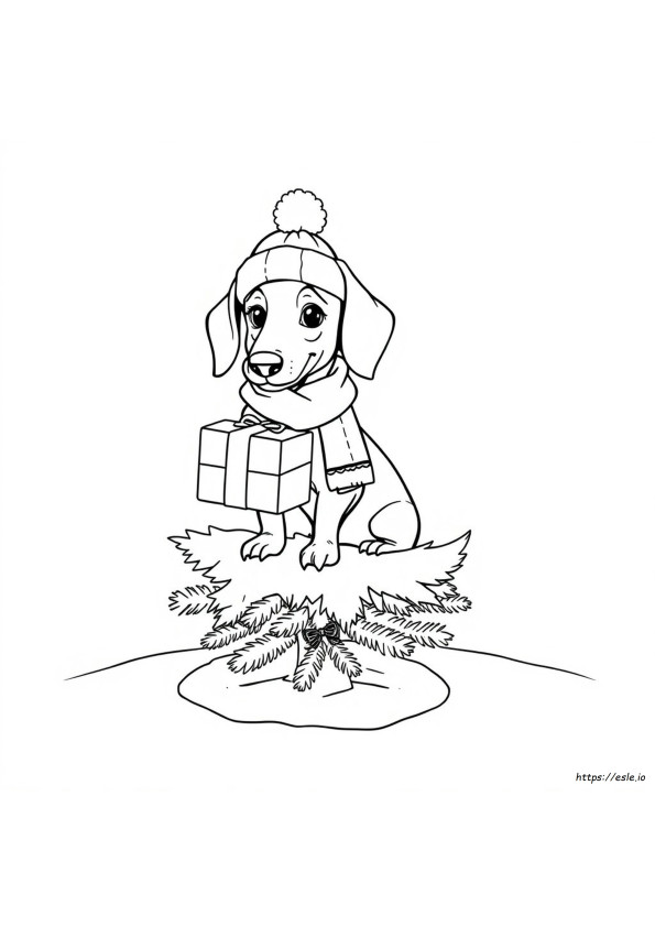 Kerst Teckel Kleurplaten