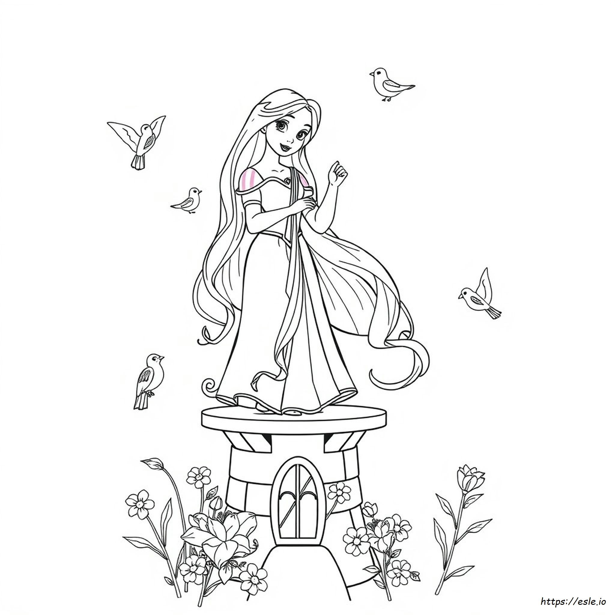 Coloring Princess Rapunzel