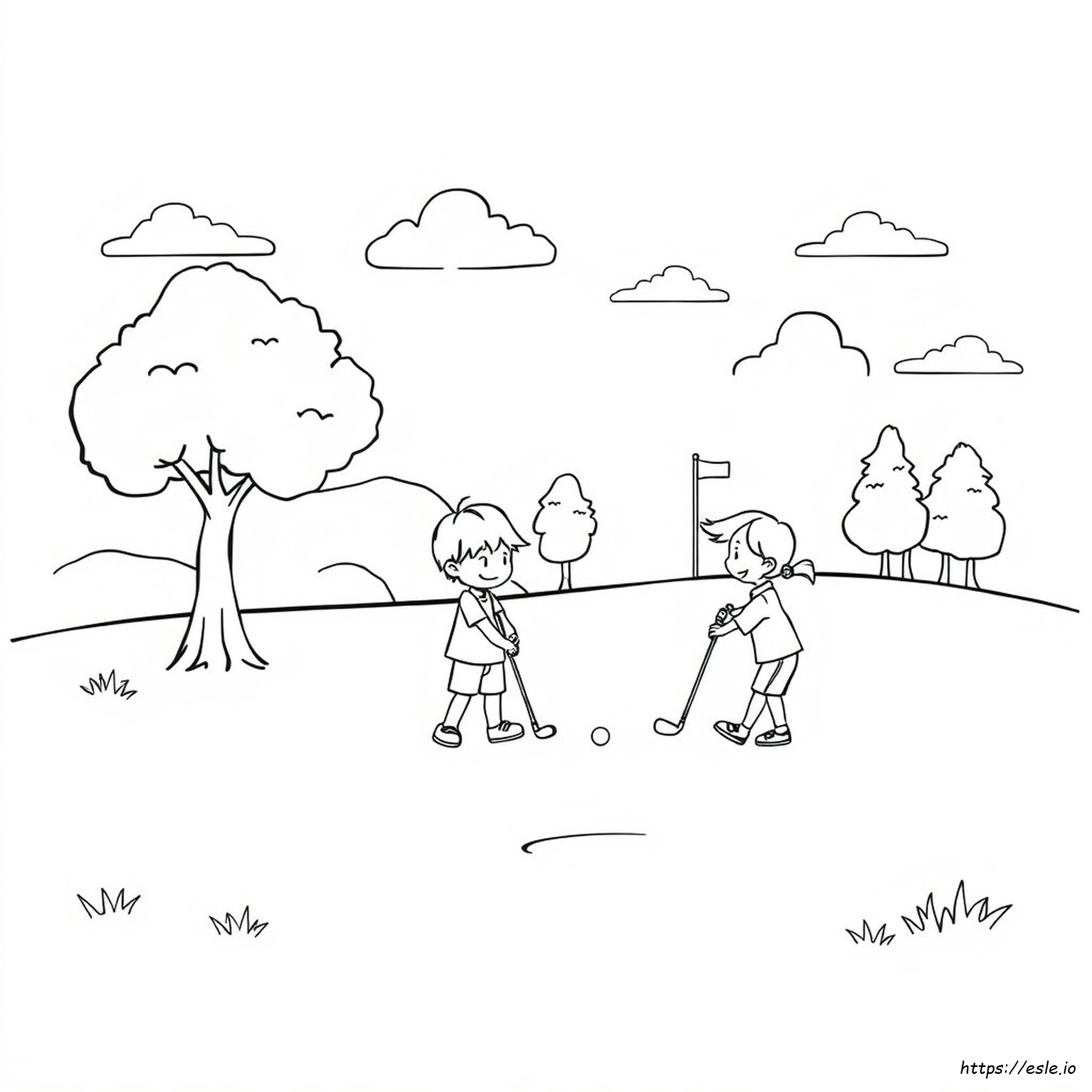 Kids Golf Coloring Pages