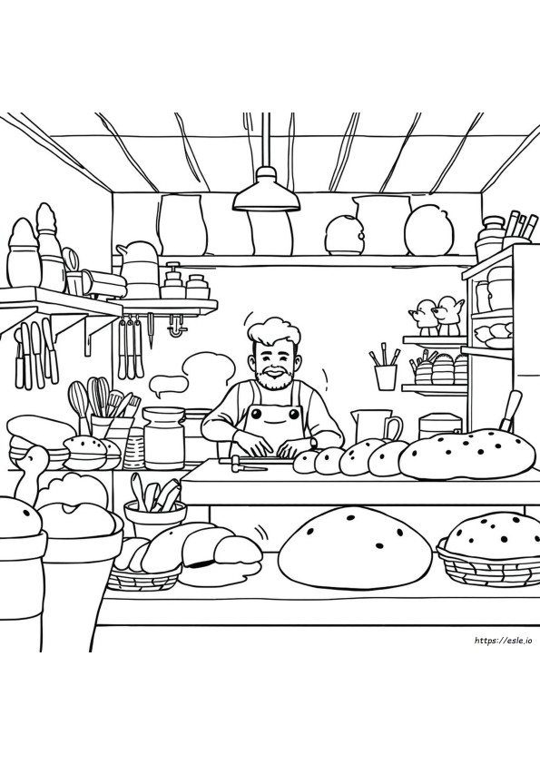 Pagina Da Colorare Del Fornaio Di Pane