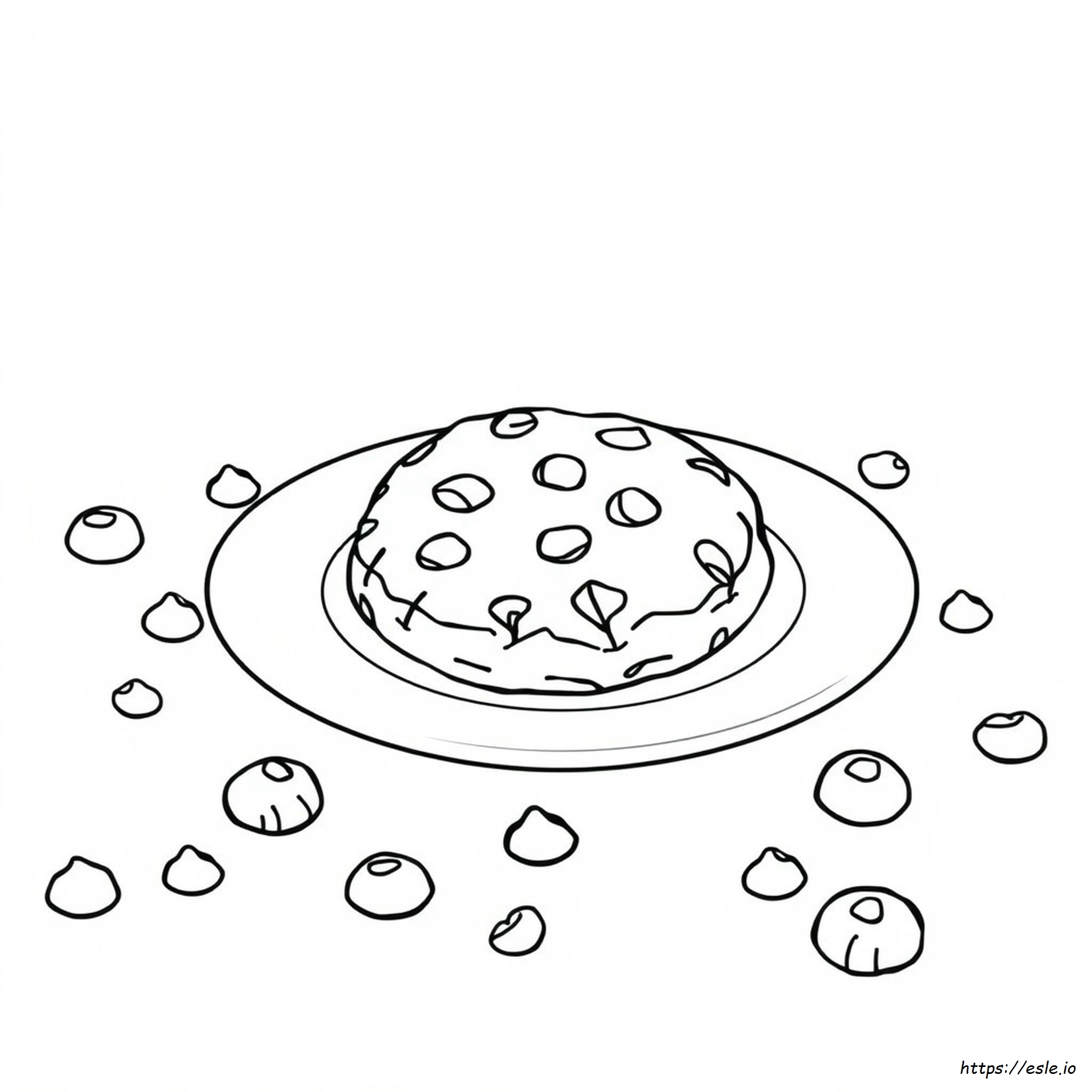 Chocolate Chip Cookie Coloring Page
