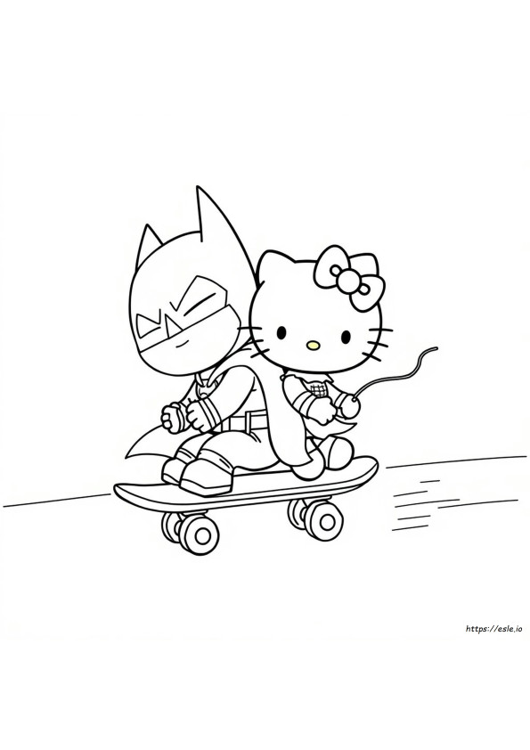 Batman Coloring Page Hello Kitty Y Spiderman Dibujo