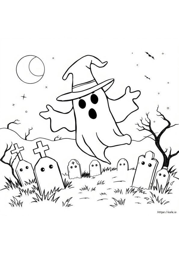 Hatbox Ghost Coloring Page