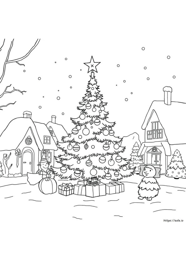 Whoville Christmas Tree Coloring Page