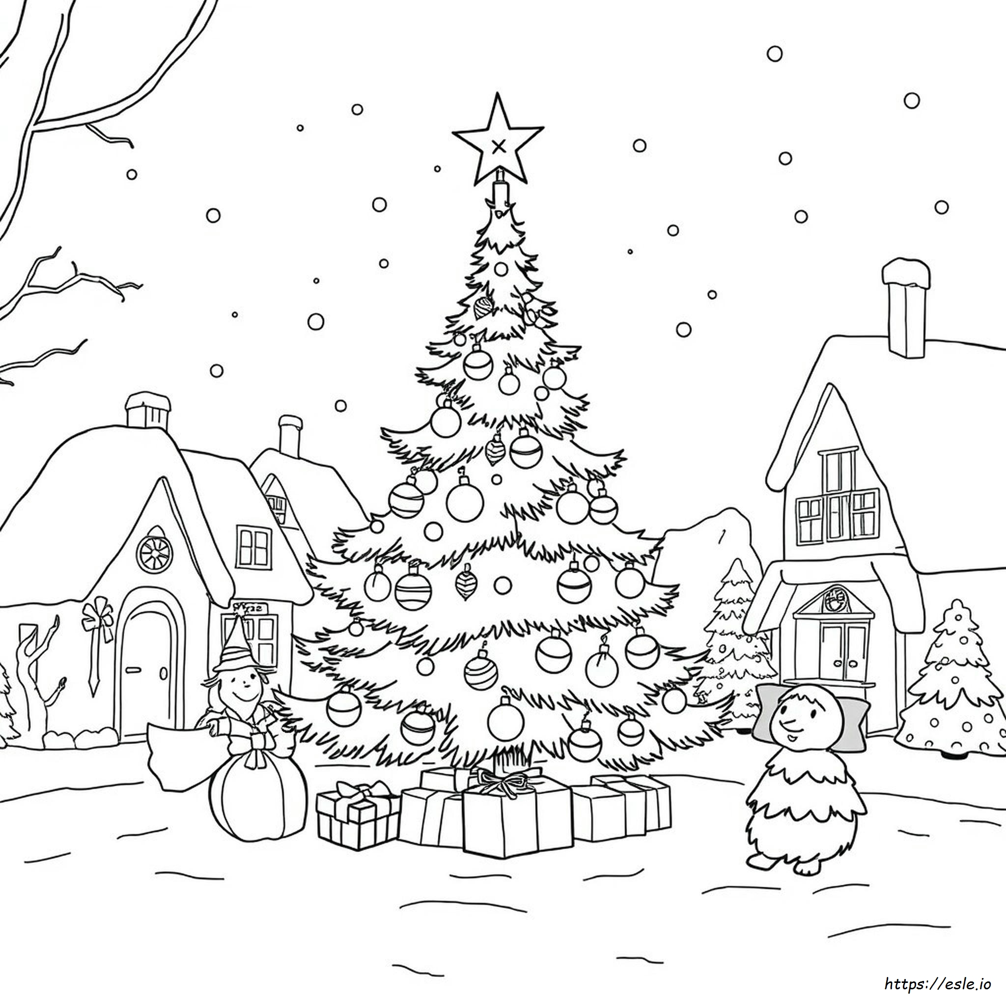 Whoville Christmas Tree Coloring Page