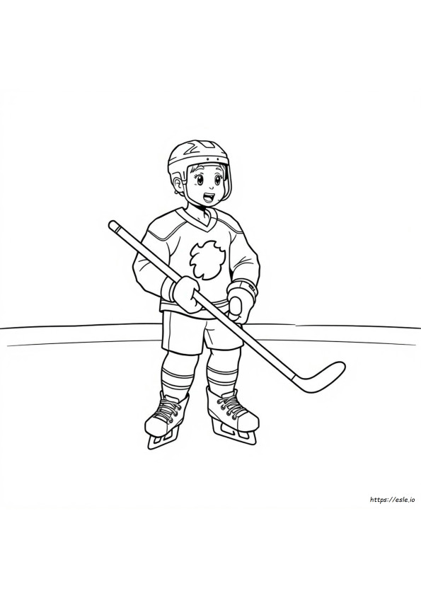 Hockey Player Colouring Page