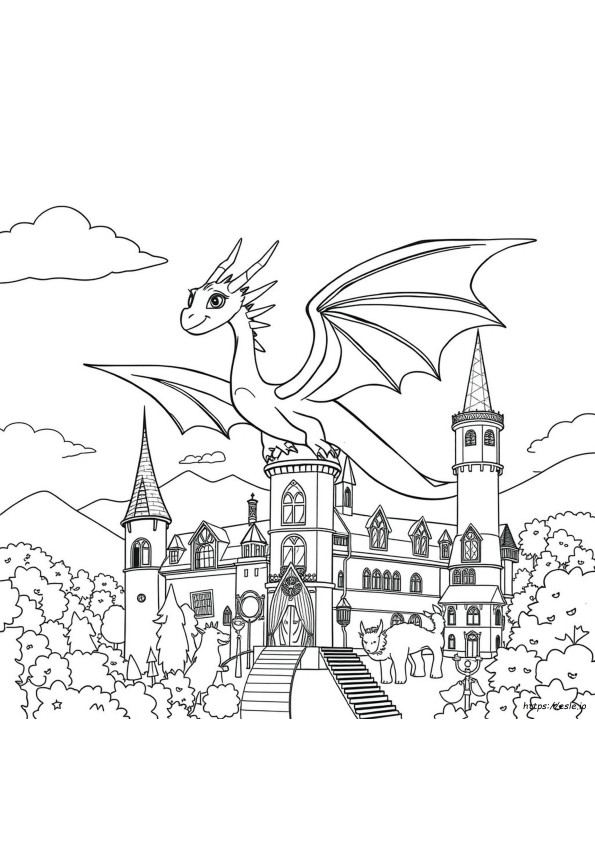 Ever After High Lohikäärme Värityskuvat