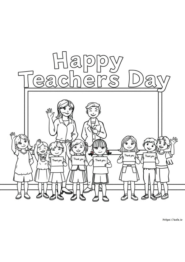 Printable Happy Teachers Day Coloring Pages