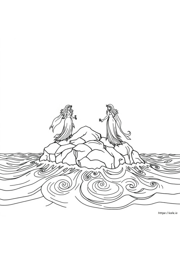 Pagina Da Colorare Da Stampare Della Sirena Malvagia Per Adulti