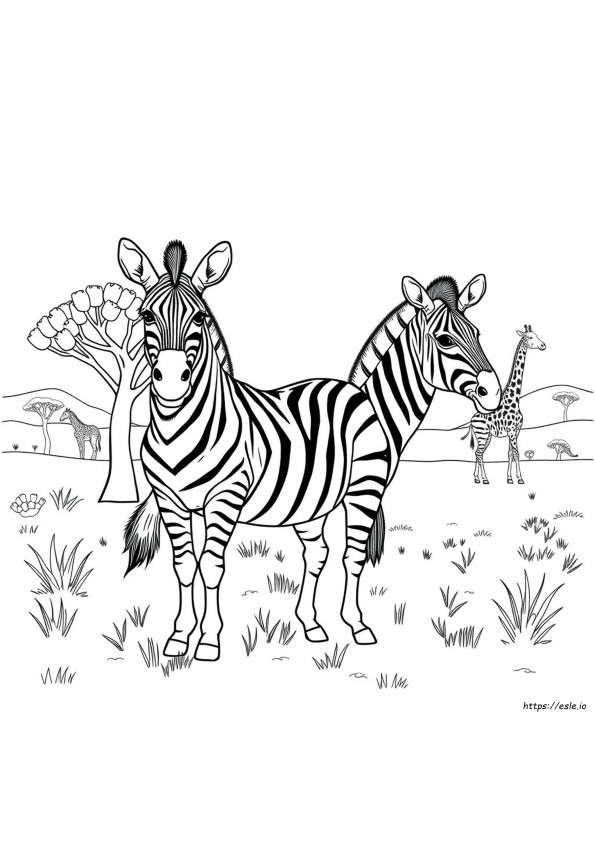 Gerçekçi Yazdırılabilir Zebra Boyama Sayfaları